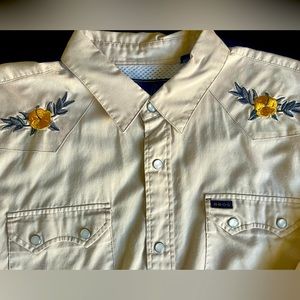 Howler Brothers Cross Cut Pearl Snap Yellow Magnolia Size L